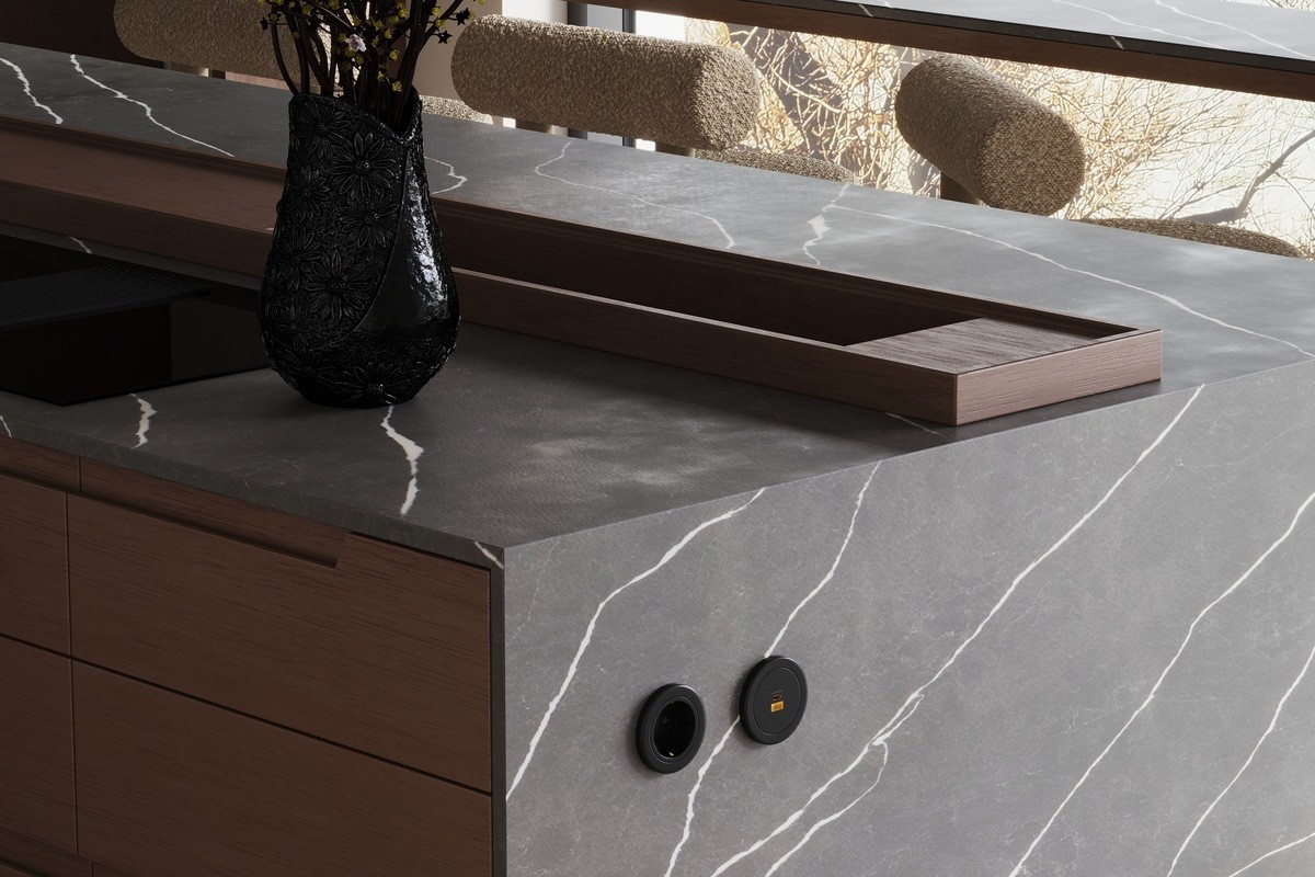 Кварцевый агломерат Grey Marquina