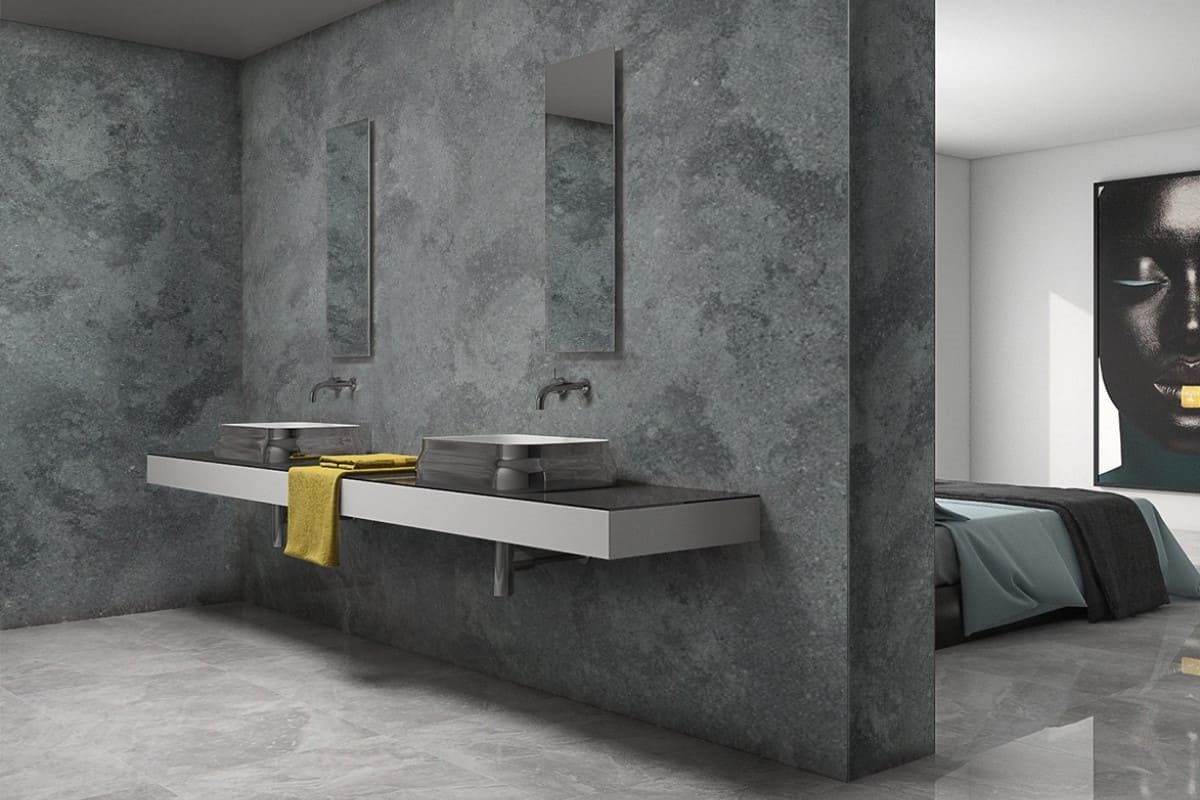 Кварцевый агломерат Sesame Grey в интерьере