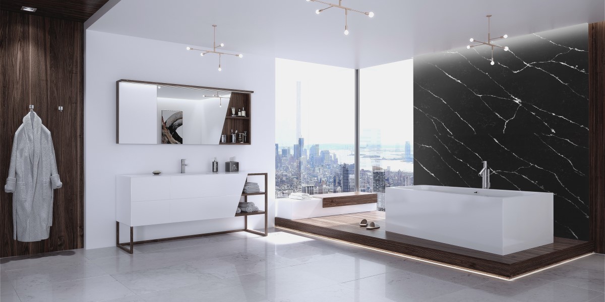 Панно из кварцевого камня Negro Marquina