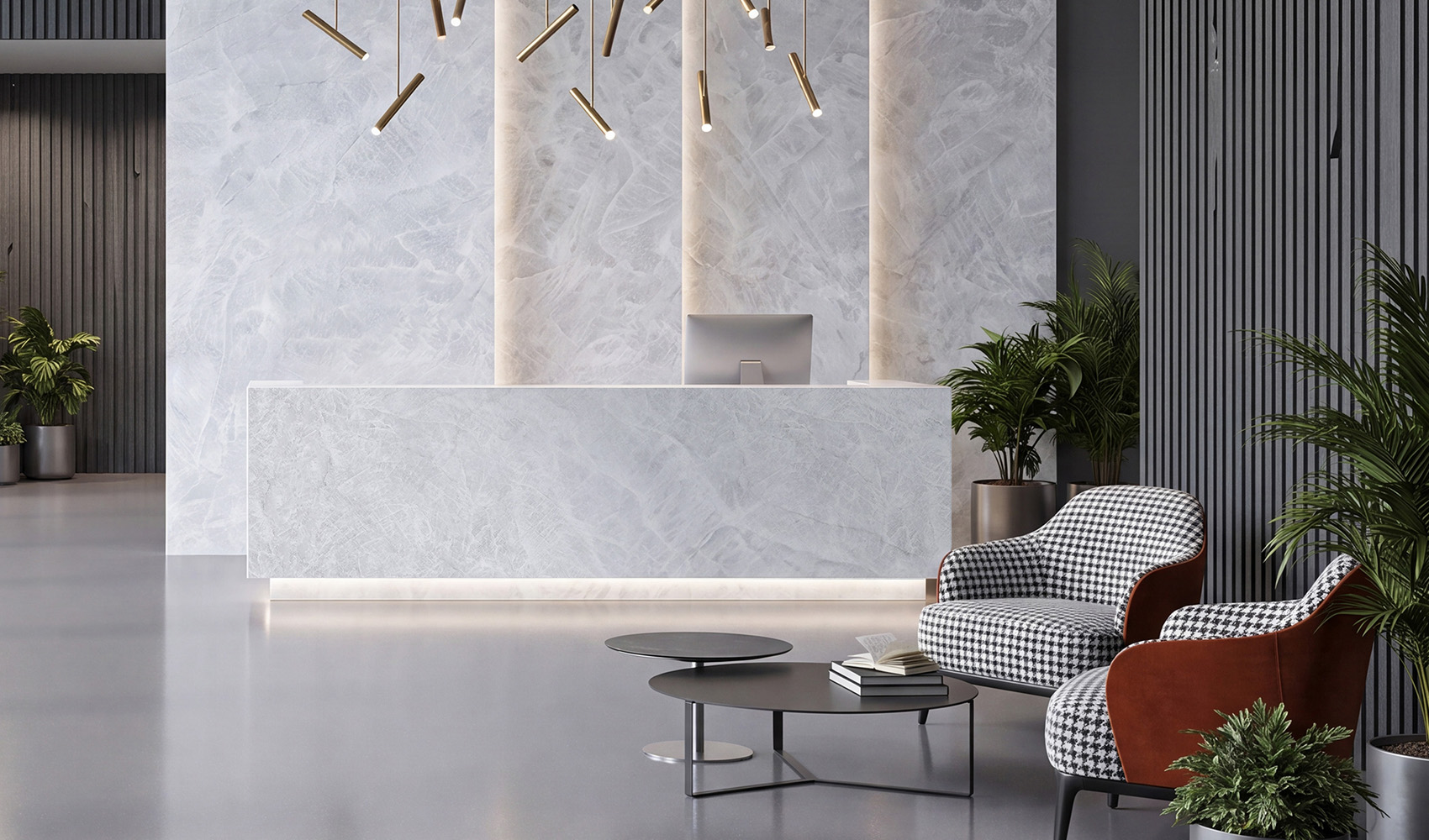 Кварцевый агломерат Quartzite в интерьере кухни