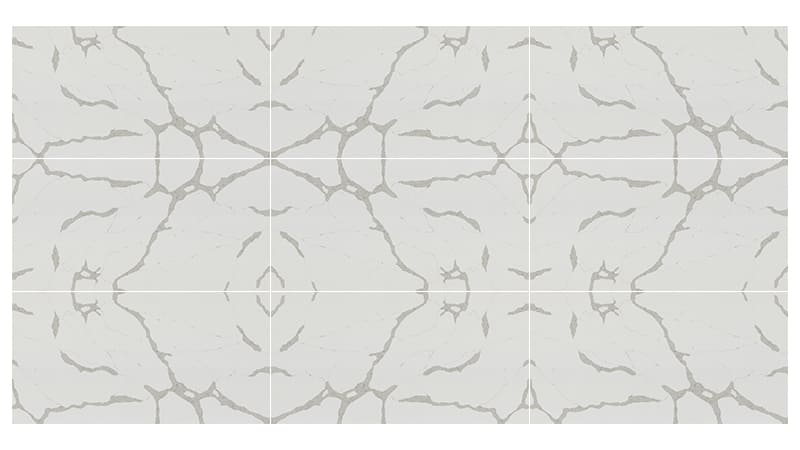 Слэб кварцевого камня Statuario Crystallo в раскладке бабочкой