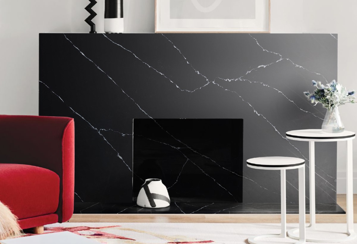 Кварцевый камень Negro Marquina Кварцевый камень Negro Marquina
